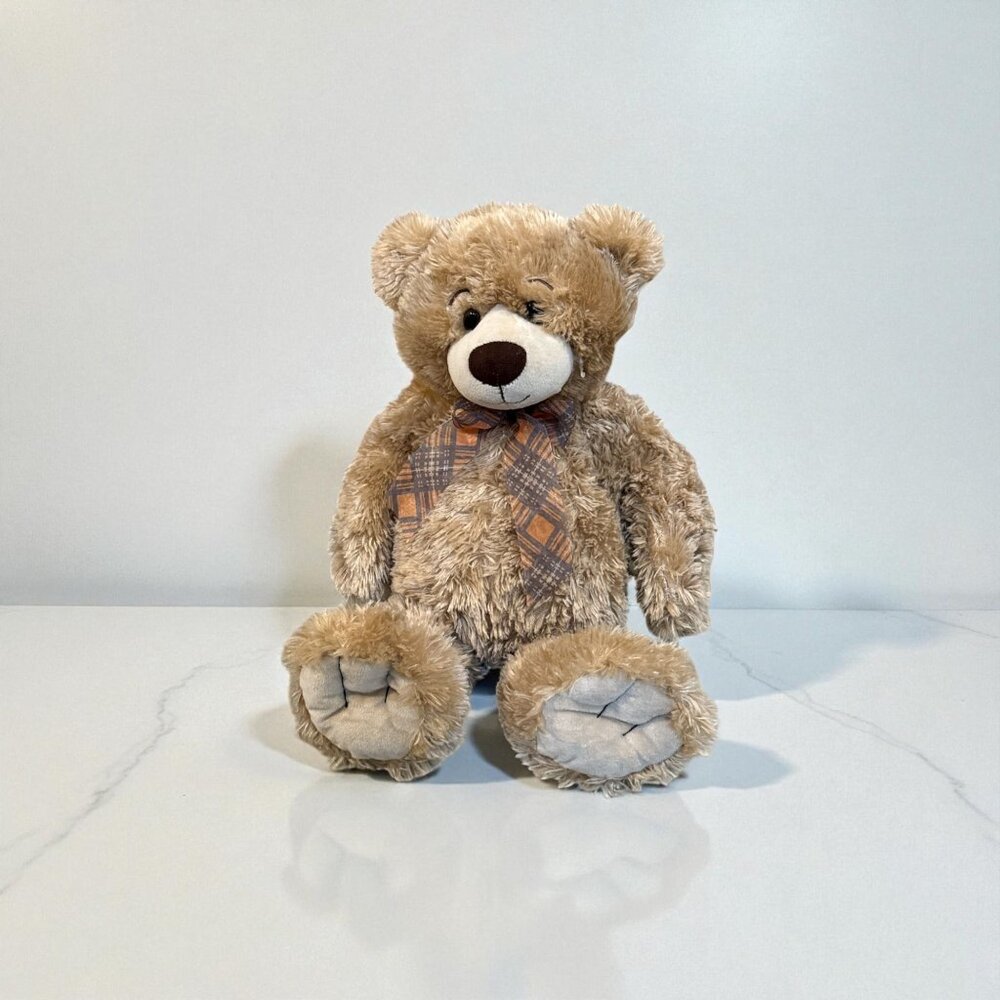 First & Main Regis No. 1896 Plush Teddy Bear With Plaid‎ Bowtie 22" Soft Stuffed